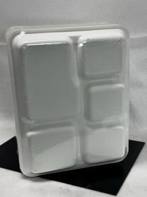 100% Compostable 5 Compartment Plates, 125 Pack Disposable Paper Plates, Heavy-D - Thumbnail 3