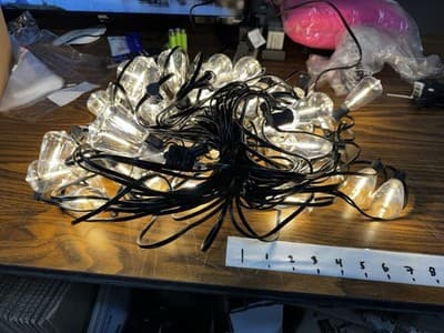 100FT LED 50 CT Outdoor String Lights Dimmable Waterproof LED Patio Lights E12 - Image 1