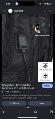 Farmer & Donkey Laptop Backpack 15.6” With USB Connector Black - Thumbnail 6