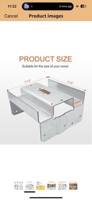 10-Pack 6x6 Post Bases Heavy Duty 1" Standoff Brackets Galvanized Anchors - Thumbnail 3