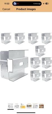 10-Pack 6x6 Post Bases Heavy Duty 1" Standoff Brackets Galvanized Anchors - Thumbnail 2
