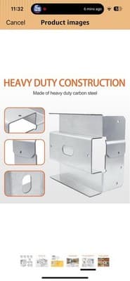 10-Pack 6x6 Post Bases Heavy Duty 1" Standoff Brackets Galvanized Anchors - Thumbnail 6