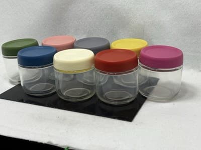 Set of 8, 10 oz Glass Jars for Food, Yogurt with Airtight Lids, New in Box - Thumbnail 2