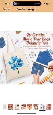 Canvas Tote Bags, 14"X16", Pack of 20, Natural - Thumbnail 7
