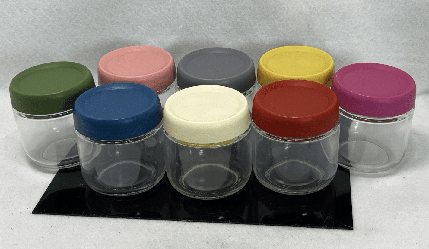 Set of 8, 10 oz Glass Jars for Food, Yogurt with Airtight Lids, New in Box - Image 1