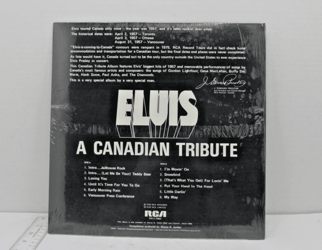 Elvis Presley – A Canadian Tribute 1978 Gold Color KKL1-7065 LP 12" SEALED NOS - Thumbnail 2