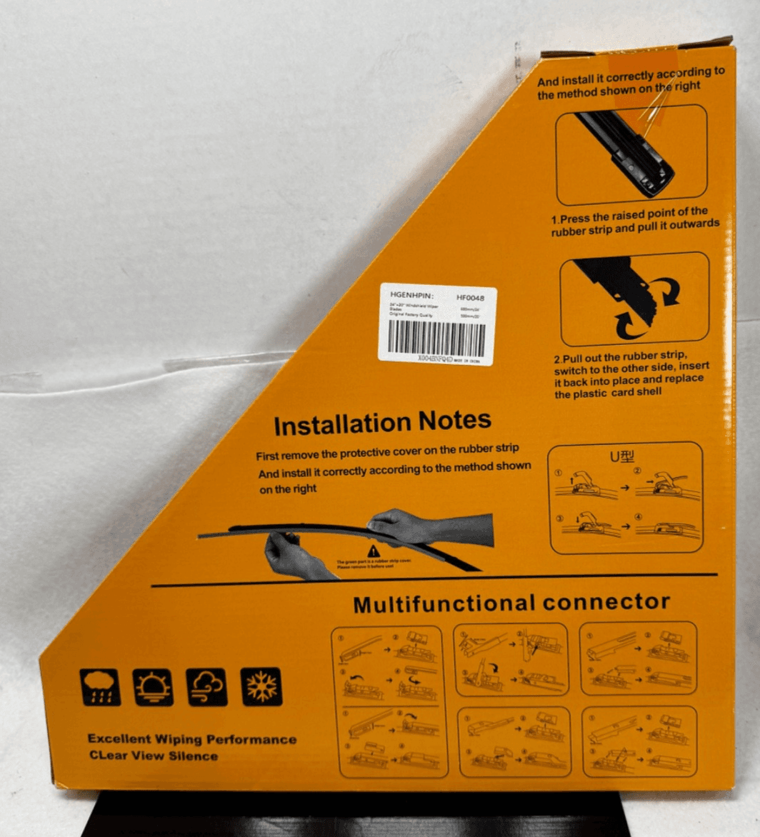 Genhpin Double Sided Boneless Wiper blades, MILOBOB-X2 24" & 20" - Thumbnail 2