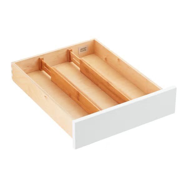 6 PK Bamboo Drawer Dividers 4" High, 16.5-22" Adjustable Drawer Organizers - Thumbnail 3