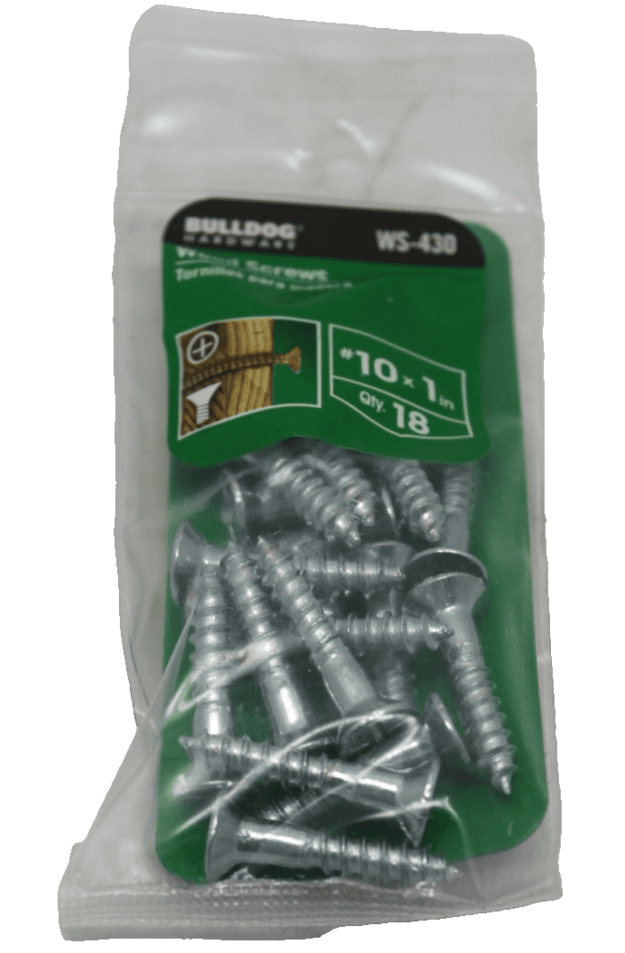 3 Pack Bulldog Hardware Wood Screws 18 Count Pack #10 x 1" WS-430 New In Package - Thumbnail 3