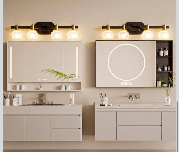 Lightdot 4-Light Bathroom Vanity Light 23.6" Modern Bathroom Clear Crystal - Thumbnail 5