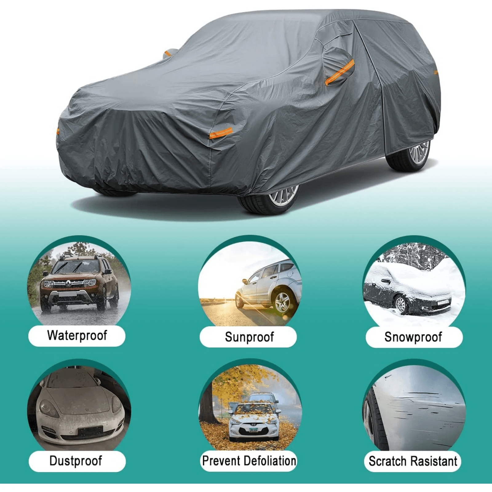 GUNHYI SUV Car Cover for SUV 180" All Weather Waterproof, Universal - Thumbnail 2