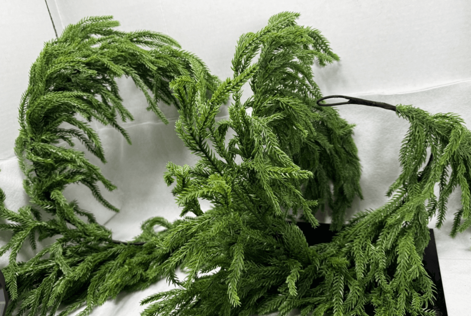 Artificial Soft Plastic In/Out Weeping Willow Pine 72" Garland with Battery LED - Image 1