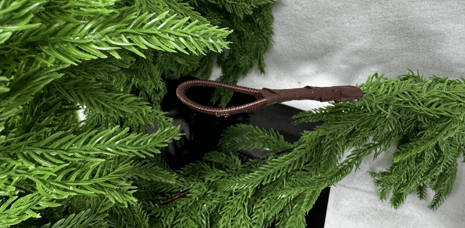 Artificial Soft Plastic In/Out Weeping Willow Pine 72" Garland with Battery LED - Thumbnail 5