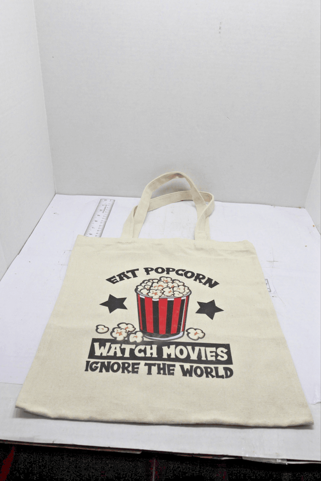 'Eat Popcorn Watch Movies Ignore the World' Tote Friends TV Show - Thumbnail 2