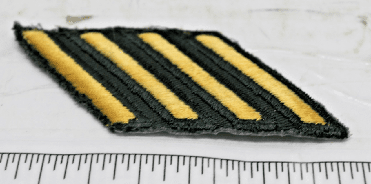 US Army Enlisted Service Stripes For 12 Years Of Service Sew Gold On Black Small - Image 1
