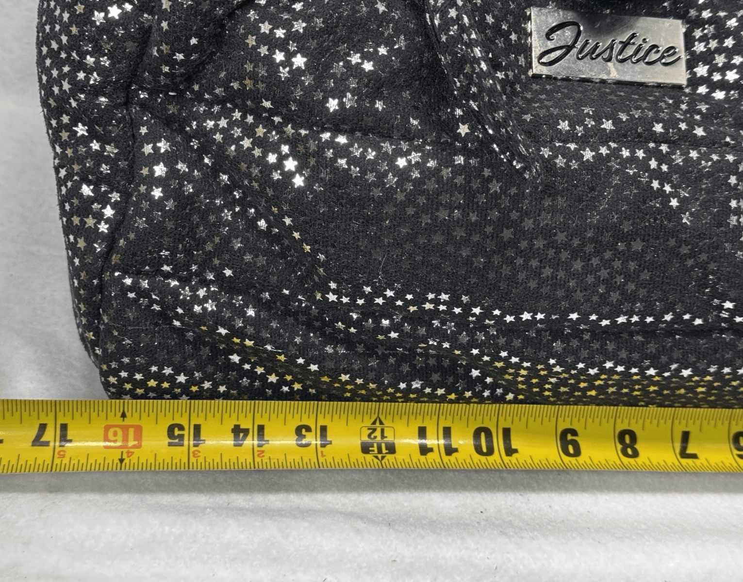 Justice Girls BLACK &Silver Star Print Quilted Duffle Bag - Thumbnail 4