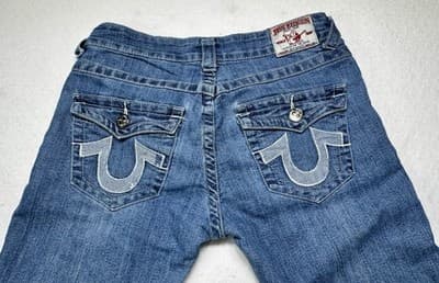 True Religion Bootcut Denim Women Blue Jeans Size 28 RARE PAIR - Image 1