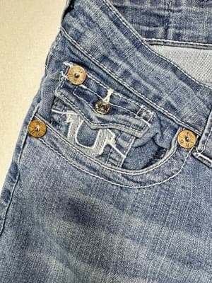 True Religion Bootcut Denim Women Blue Jeans Size 28 RARE PAIR - Thumbnail 4