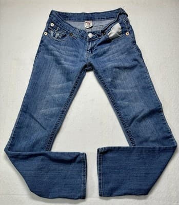 True Religion Bootcut Denim Women Blue Jeans Size 28 RARE PAIR - Thumbnail 2