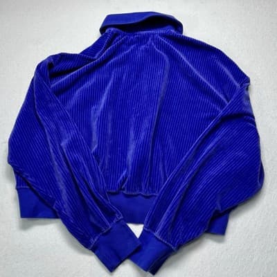Nike Sportswear Women's Rib Velour Cropped Hoodie Size LARGE - Thumbnail 4