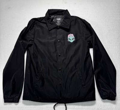 Eighty Eight Brand Windbreaker Snap Jacket Adult Men’s SMALL Black Trippy Alien - Image 1