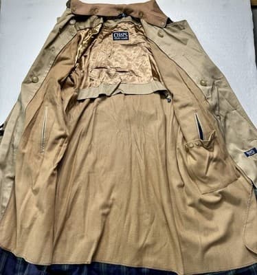 Ralph Lauren Chaps Trench Coat Mens 42R Beige Removable Lining - Thumbnail 9