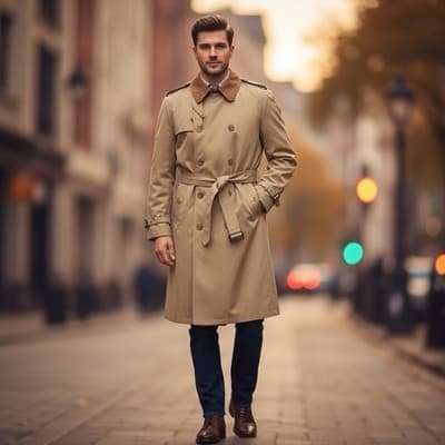 Ralph Lauren Chaps Trench Coat Mens 42R Beige Removable Lining - Thumbnail 2