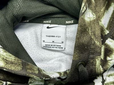 Nike Therma-FIT All-Over Print Green Camo Hoodie Men's Size MED Sweatshirt - Thumbnail 3