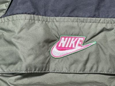 Nike Jacket Women L Green Black Anorak Windbreaker Colorblock Pullover Half Zip - Thumbnail 5