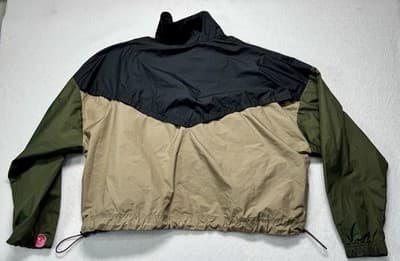 Nike Jacket Women L Green Black Anorak Windbreaker Colorblock Pullover Half Zip - Thumbnail 7