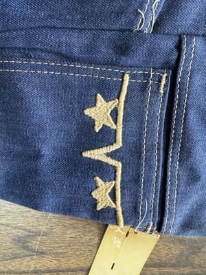 Vintage 1970s Dark Denim Embroidered Jeans High Waist Pants Size 8/24 - Thumbnail 5