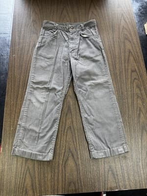 Vintage Wrangler Gray Corduroy Pants Boys Size 27x23 Faded Youth - Image 1