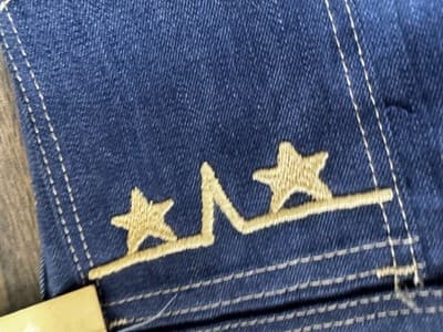 Vintage 1970s Dark Denim Embroidered Jeans High Waist Pants Size 10/25 - Thumbnail 5