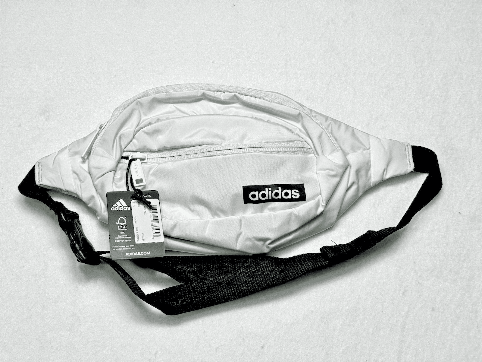 Adidas Unisex Core Fanny Pack Waist Belt Crossbody Travel Bag - White - Image 1