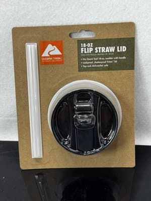Ozark Trail Black 18oz Flip Straw Lid Fits Ozark Trail 18oz Tumbler With Handle - Image 1