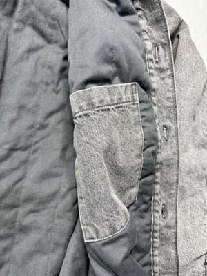 Vintage Gap Denim Coat Mens MEDIUM Gray Wool Lined Chore Barn Plaid Relaxed - Thumbnail 5