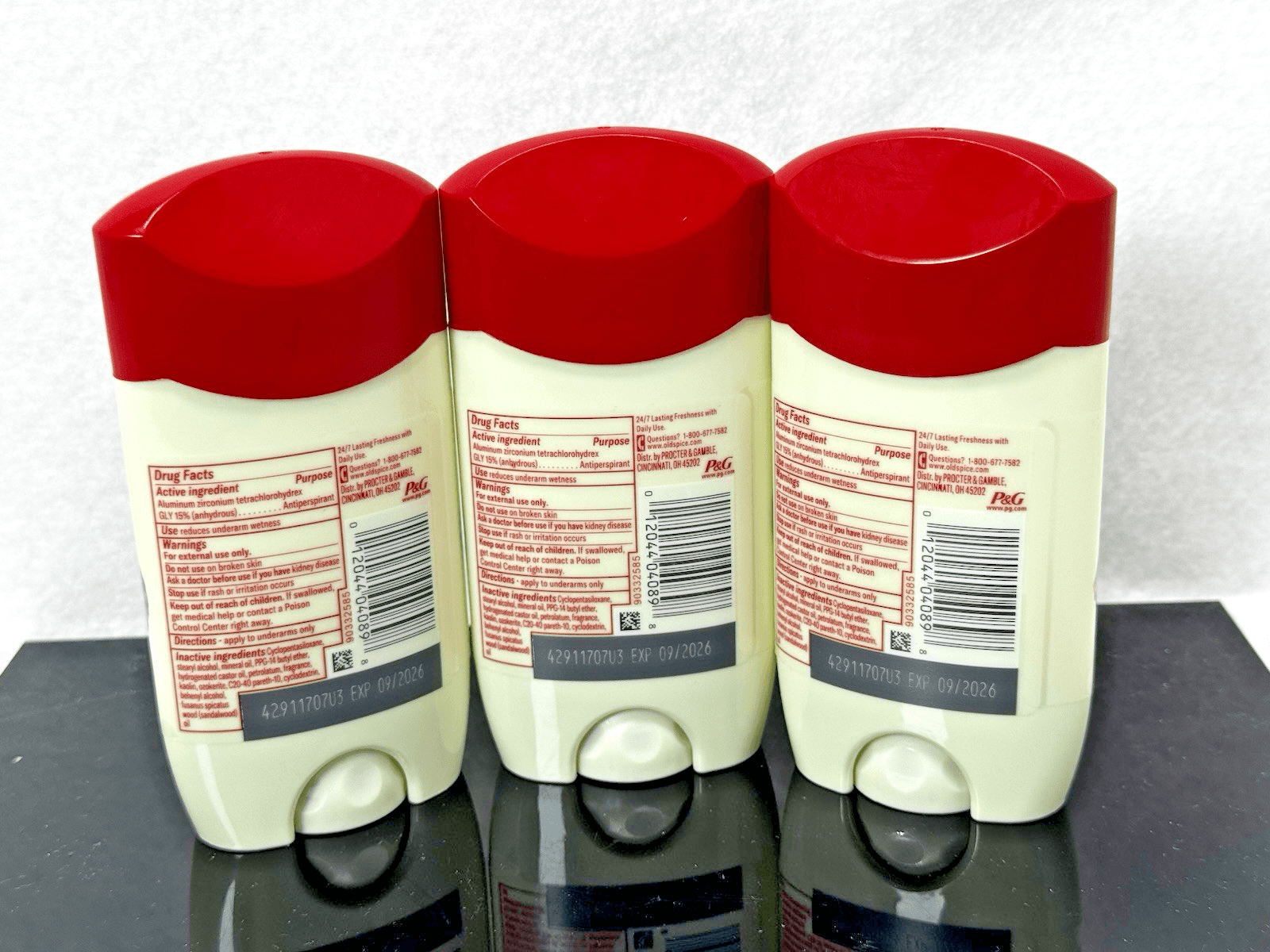 Lot of 3 Old Spice Timber + Sandalwood Anti-perspirant Deodorant 2.6 Oz EX 9/26 - Thumbnail 2
