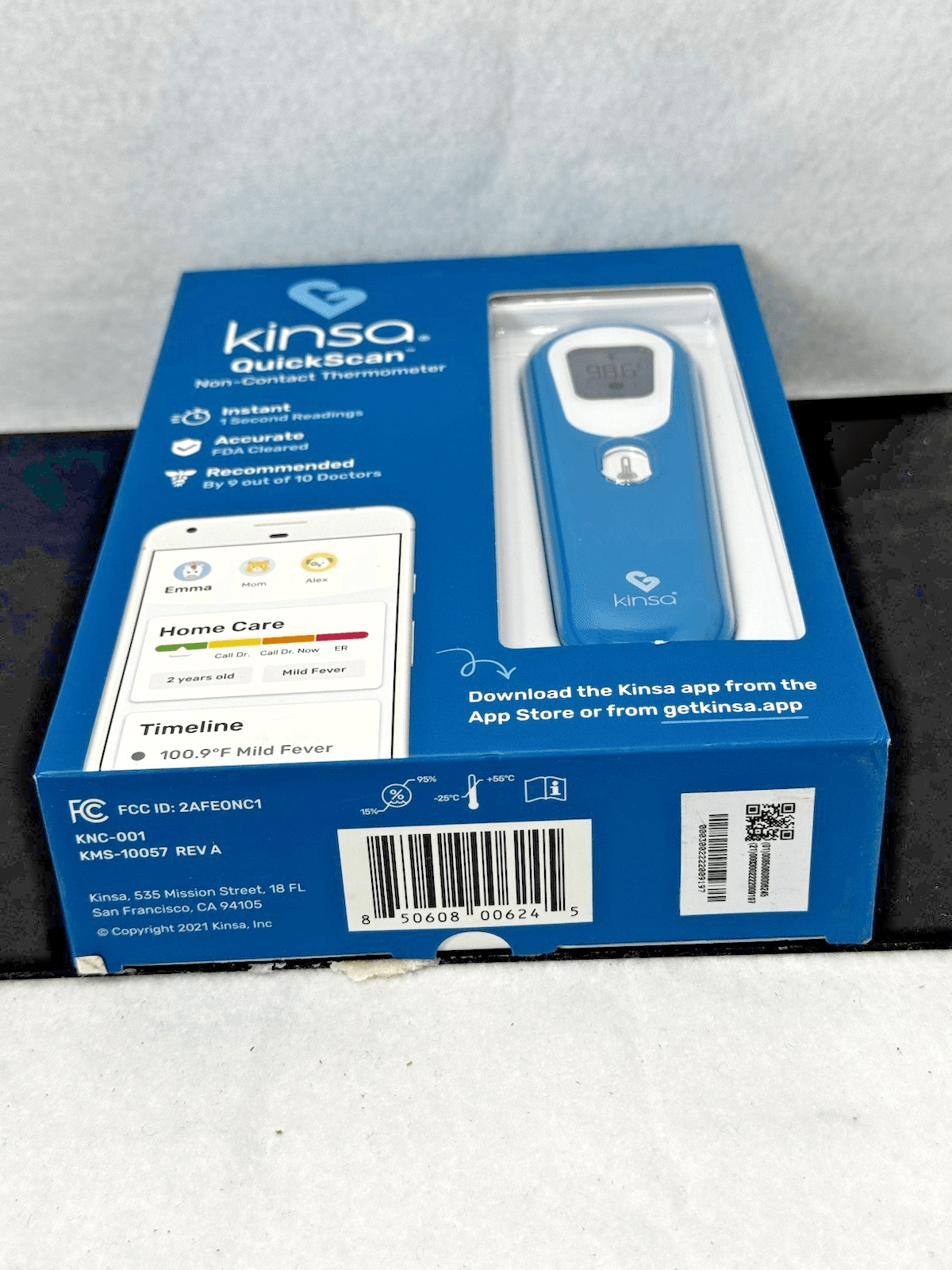 Kinsa Quick Scan Non-Contact Smart Digital Bluetooth Thermometer 1 Sec Readings - Thumbnail 3