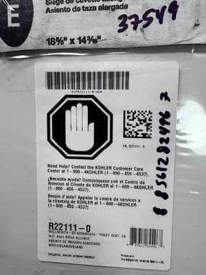 Kohler R22111-0 Elongated Closed Front Toilet Seat White 18 5/8X14/3/16 - Thumbnail 3