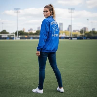 Detroit Lions Coaches Game Jacket NFL Blue NWT SIZE LARGE - Image 1