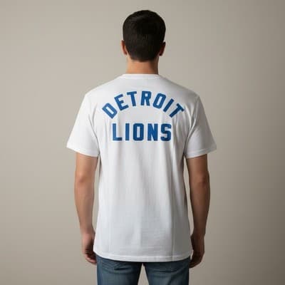 NEW NFL Detroit Lions Shirt Men’s Large WHITE NFL Tee L - Thumbnail 2