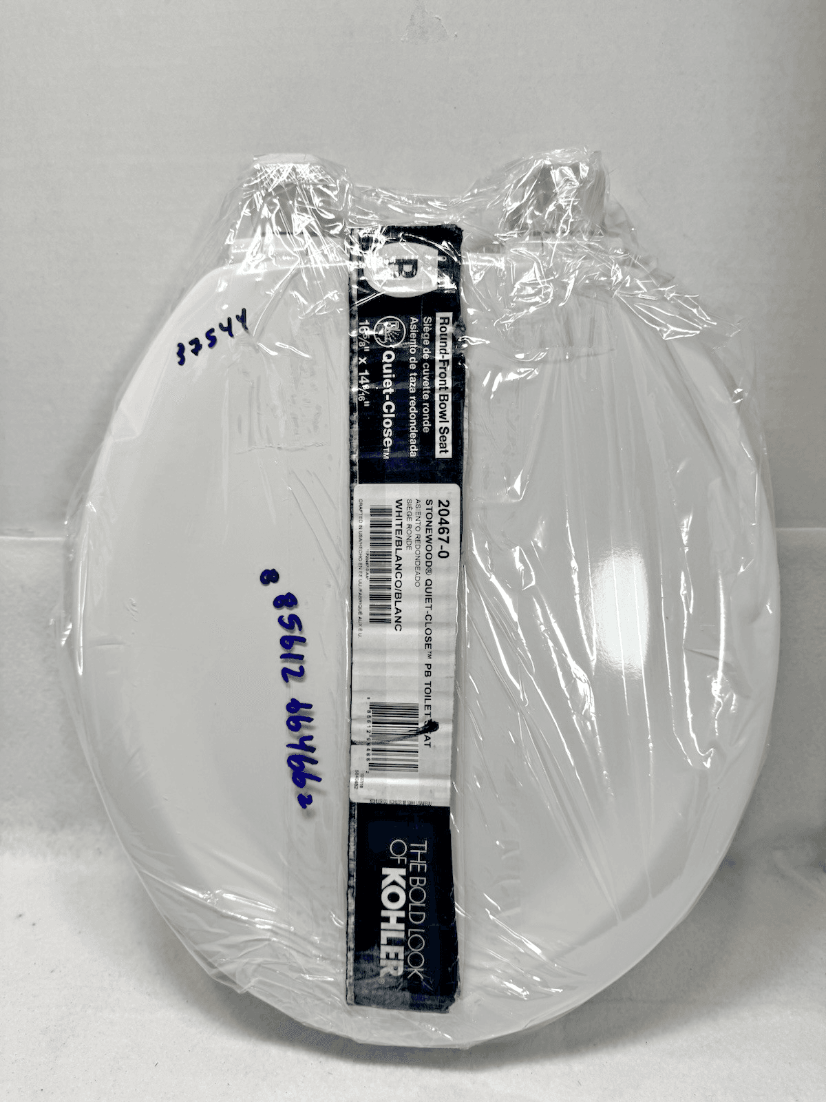 Kohler 20467-0 Round Universal Toilet Seat Soft Close White 16 5/8-14 3/16 - Image 1