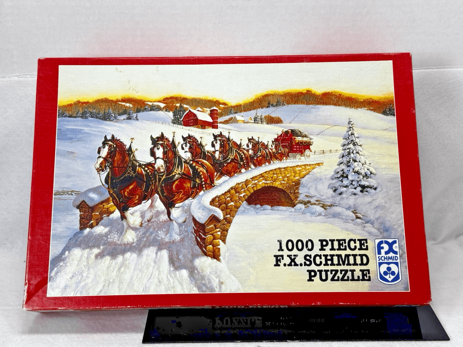 Rare Jigsaw puzzle World Famous Budweiser CLYDESDALES FX Schmid 1000 pc Horses - Image 1