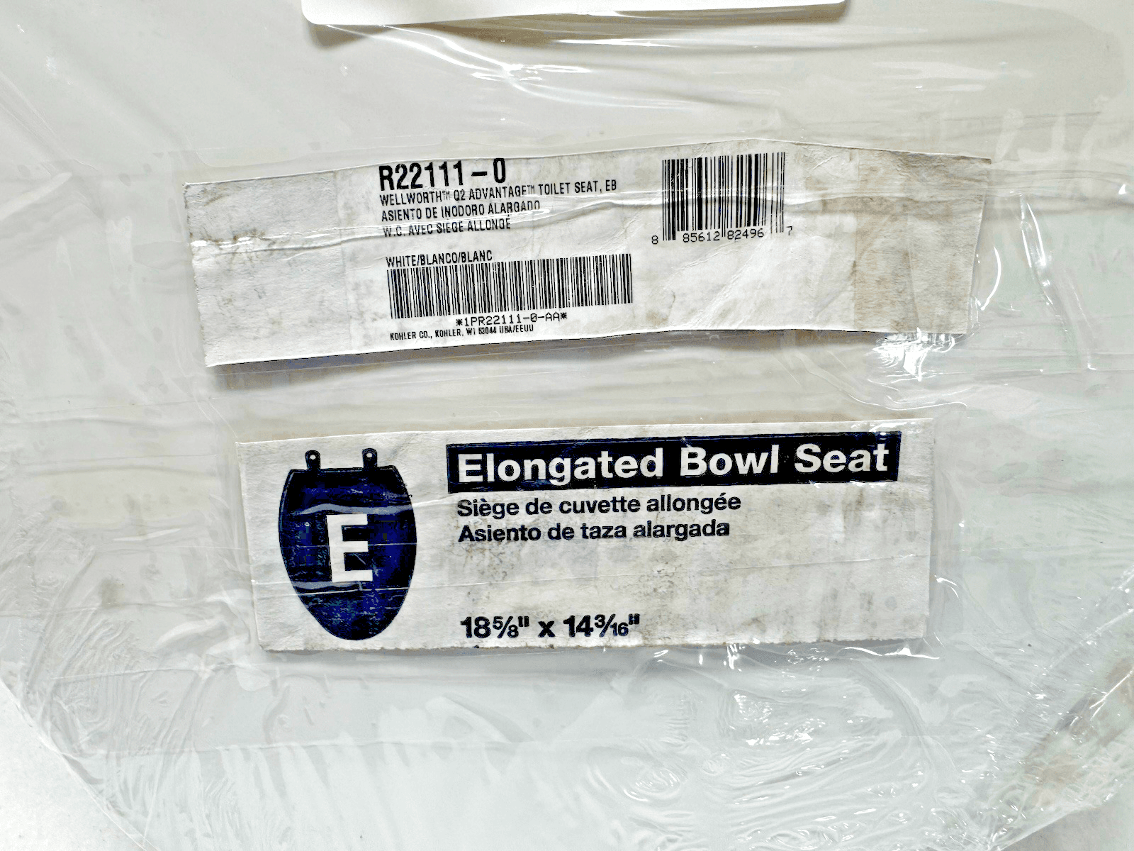 Kohler R22111-0 Elongated Closed Front Toilet Seat White 18 5/8X14/3/16 - Thumbnail 2