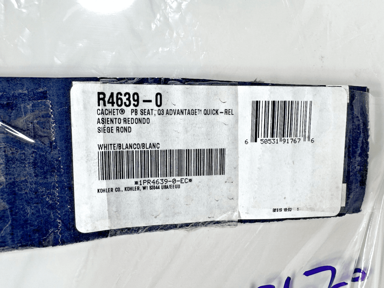 Kohler 4639-0 Cachet Quick Round Toilet Seat White Ready Latch 16 5/8 - 14 3/16 - Thumbnail 3