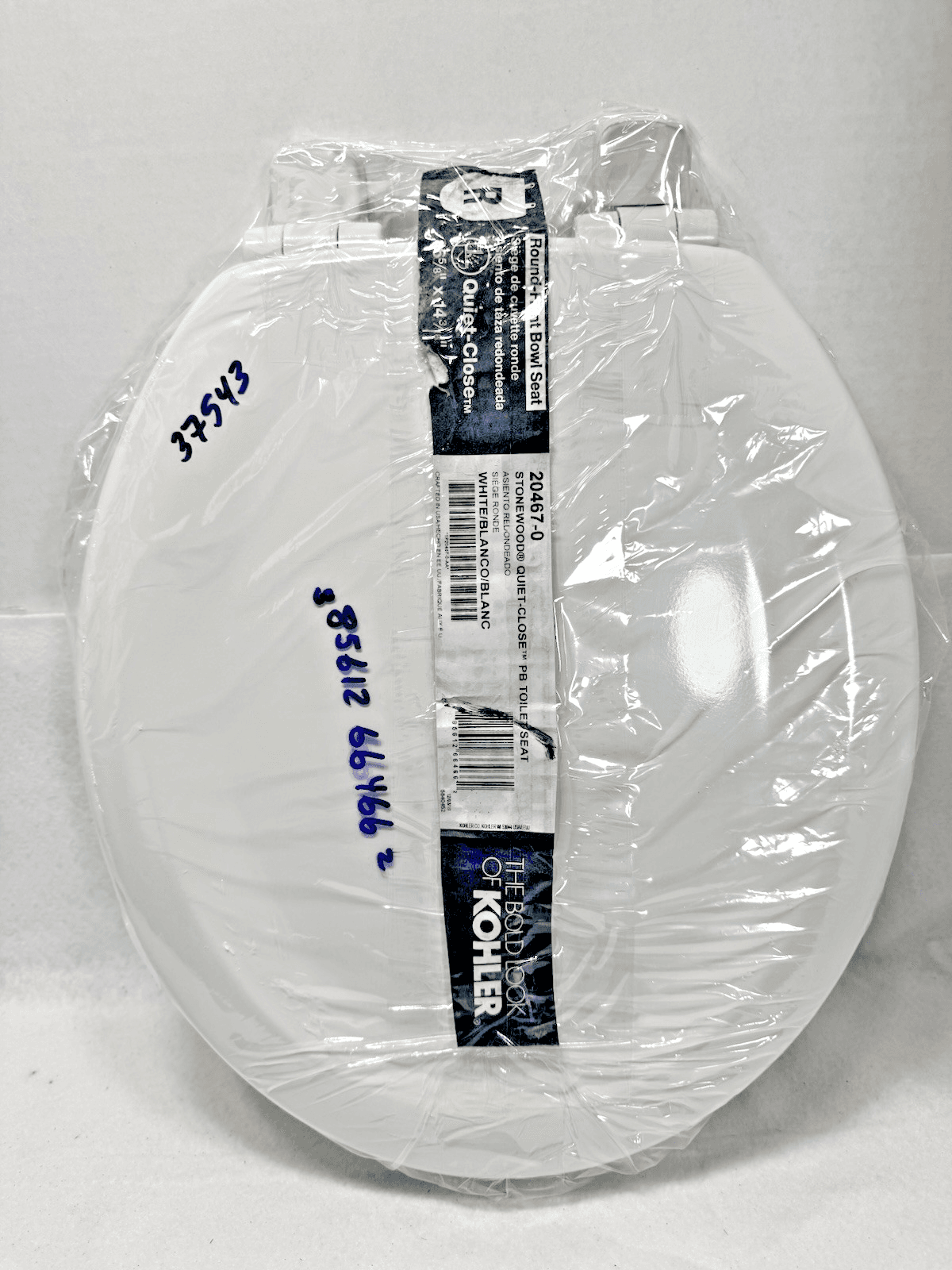 Kohler 20467-0 Round Universal Toilet Seat Soft Close White 16 5/8-14 3/16 - Image 1