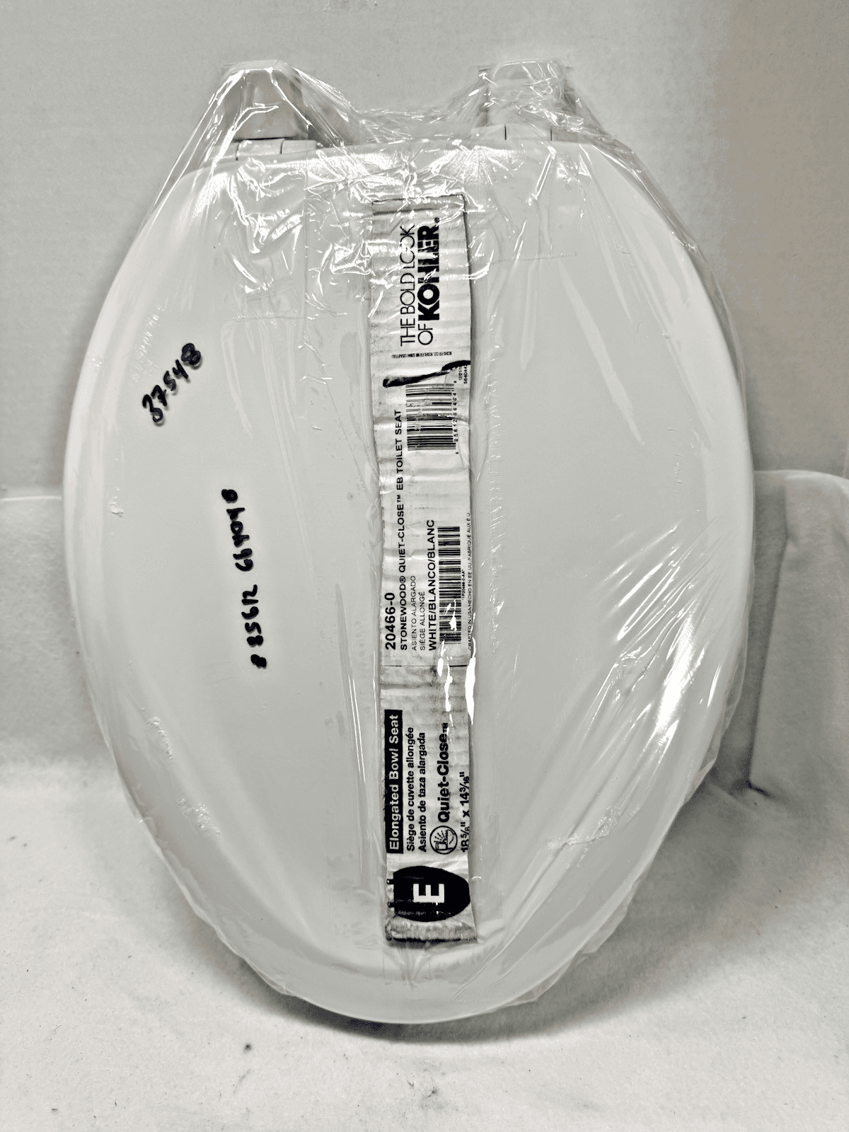 Kohler 20466-0 Stonewood Elongated Toilet Seat with Quiet-Close~White~18 5/8” - Image 1