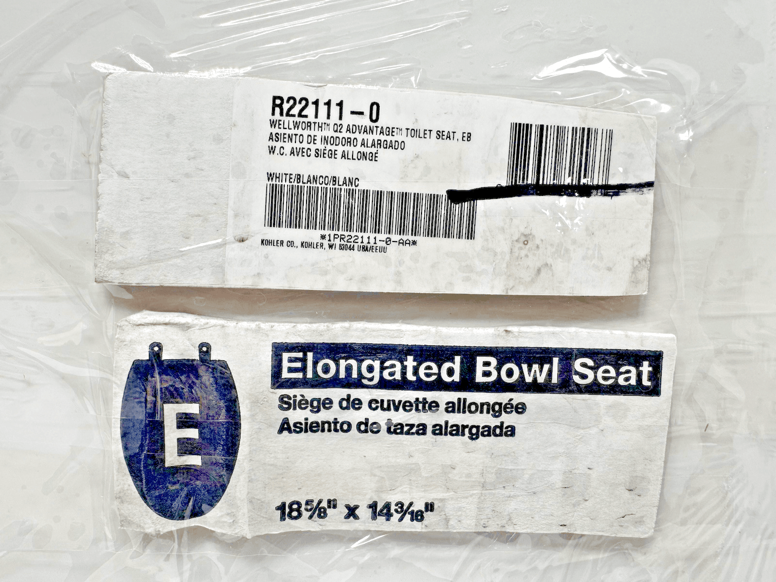 Kohler R22111-0 Elongated Closed Front Toilet Seat White 18 5/8X14/3/16 - Thumbnail 2