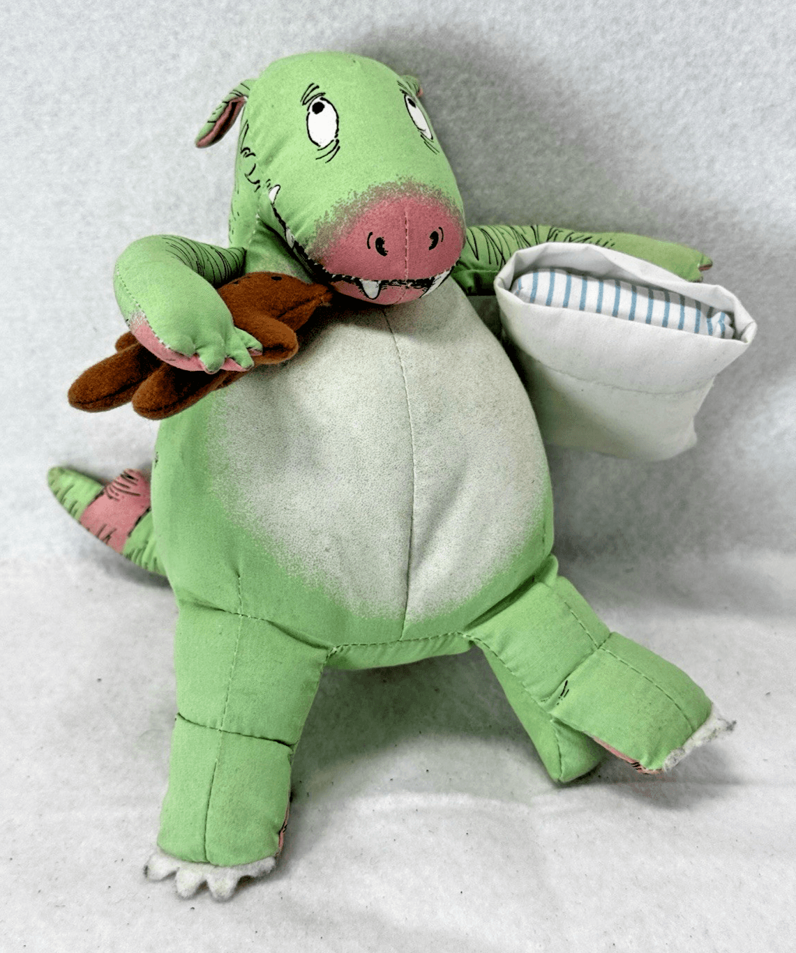 Vtg The Monster Bed Merrymakers Susan Varley Book Dinosaur Stuffed Plush Toy 7" - Image 1