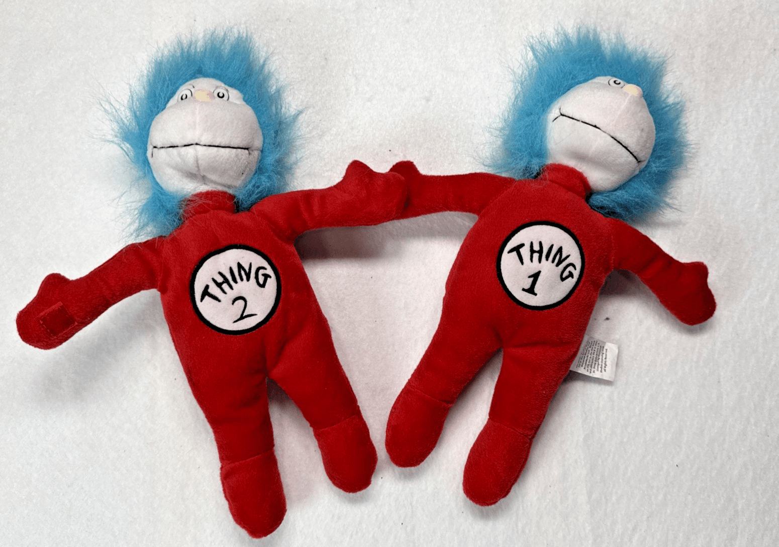 Kohls Cares for Kids 12" Dr Seuss Plush Thing 1 & 2 Dolls w/Tags 2003 With Tote - Thumbnail 3